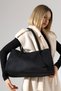 Black Women's Large Size Nubuck Bag Shoulder Bag and Handbag - 6