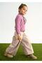 Mayoral Abel&Lula Girls' Wide-Leg Pants with Belt Cream - 5