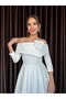 Zoee Triple Single Rose Design Madonna Collar Long Sleeve Dress (Wedding/Invitation/Graduation/Promise Dress)