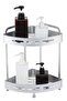 Aluminum Rustproof 2-Tier Bathroom Corner Shelf Rack Bath Organizer - 3