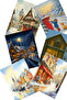 9 Different Glitter Postcard Set New Year Landscape Nostalgia Red Mailbox Model -1
