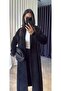 Atelier Women's Black Long Plush Textured Knit Cardigan - 4