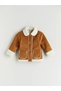 Lcw Kids Brown Yebu Fur Collar Suede Girls' Coat