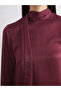Vizyon New Season Shawl Collar Satin Dress - 3