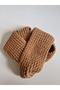 Hand Knitted Light Brown Adult Scarf - 2