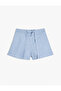 Girl's Blue Linen Shorts