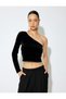 Women's Black One-Shoulder Bodysuit - 3