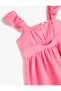 Girl's Pink Cut-Out Sleeveless Dress - 3