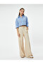 Women's Beige Wide Leg Linen Pants - 2