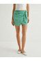 Women's Green Mini Envelop Skirt - 3