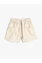 Girl's Beige Linen Shorts - 3