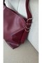 Large Size Burgundy Color Buckle Adjustable Ring Strap Tote Women's Hand and Shoulder Bag