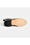 Women's Black Chelsea Leather Boots with Blue Lining Detail - 5