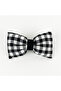 Large Size Black and White Gingham Bow Automatic Buckle with Filling Inside - Bow Buckle