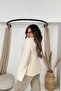 Asymmetrical Collar Detail Soft Sweater Stone - 4