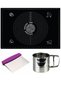 Black Silicone Measured Multi-Purpose Dough Rolling Mat 45 Cm X 65 Cm, Steel Flour Sieve and Steel Dough Cutter