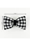 Large Size Black and White Gingham Bow Automatic Buckle with Filling Inside - Bow Buckle - 2