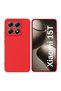 Xiaomi 15t Compatible Silicone Case - Flexible Pastel Color Cover with Camera Protection - Red