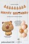 Capybara Concept Birthday Balloon Set Capybara Balloon Set with Banner and Latex Balloons - 2