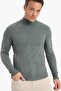 Slim Fit Turtleneck Knitwear Dark Khaki Men's Sweater R1127Az/Kh412