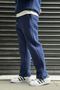 Men's Stand Collar 3 Thread Ribbed Zipper Detail Top and Bottom Set - 4