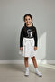 Girl's Black Long Sleeve Ataturk T-Shirt White Flared Skirt Performance Set April 23 October 29 November 10