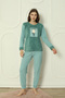 Fwn 3300 Plush Welsoft Fleece Winter Cute Rabbit Women's Pajama Set