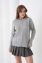 Women's Self Textured Long Sleeve Crew Neck Sporty Stylish Winter Knitwear Sweater - 6