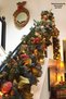 New Year Green Garland 240 Cm 175 Bushy Branches New Year Ornament Door Stairs Fireplace Column Canvas Ornament - 7