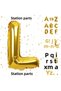 Gold Color Letter Foil Balloon Letter L Large Size 100 cm 1 Meter Helium Flying Foil Balloon 40" Inch 1 Piece