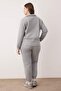 Grey Melange Polo Neck Rubber Cuffs Knitted Tracksuit Set Plus Size Tracksuit Set Tbbaw24Ts00001 - 4