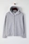 Gri Melanj Kalın İçi Polarlı Kapüşonlu Fermuarlı Oversize/Geniş Kesim Örme Sweatshirt TWOAW26SW00111 - 5