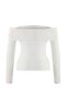 Ekru Aksesuar Detaylı Carmen Yaka Fitted/Vücuda Oturan Örme Bluz TWOAW26BZ00285 - 6