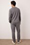 Dark Gray Regular Fit Knitted Pajamas Set TMNAW22PT0510 - 4