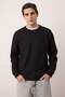 Siyah - Haki Yeni Oversize/Geniş Kalıp 2'li Paket Dokulu Waffle Sweatshirt TMNAW26SW00028 - 2