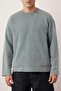 Açık Mavi Yeni Oversize/Geniş Kesim Eskitme/Soluk Efekt Kalın Sweatshirt TMNAW26SW00022 - 3