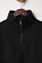 Black Thick Fleece Inside Stand Collar Half Zipper Crop Knitted Sweatshirt Twoaw26Sw00233 - 6