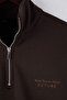 Koyu Kahverengi Yeni Oversize/Geniş Kesim Nakışlı Dik Yaka İçi Polar Sweatshirt TMNAW26SW00008 - 6