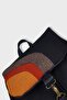 Women's Black Orange Handmade Backpack - 3