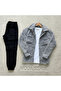 Plush Gray Shirt-black Bottom Sweatpants. - 2