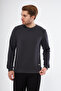 Men's Crew Neck 3 Thread Cotton Relaxed Sweatshirt – Anthracite Regular Fit - 3