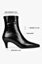 Women's Lulu Black Shiny Leather Short Heeled Boots - 4