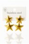 Two Rows of Stars Stainless Steel Earrings (3.3* 2.2) - 2
