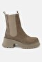 WOMEN'S MINK SUEDE GENUINE LEATHER THICK HEEL CHELSEA BOOTS & BOOTIES - 2