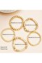 Gold Colour Beaded Stretch Bracelet Set 5-Piece Stackable Design - 3