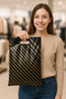 26X38 cm 50 Pieces Black Striped Store Bag Number 2