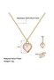 Elegant Heart Pearl Jewelry Set Necklace, Earrings & Ring - 2