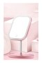 Adjustable LED Makeup Mirror with Storage Tray Pink - 4
