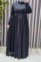 Women's Hijab Plus Size Clothing Glitter Cape Evening Dress - 8
