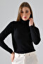 Rose Women's Ultra Soft Touch Turtleneck Long Sleeve Blouse & Top - Black